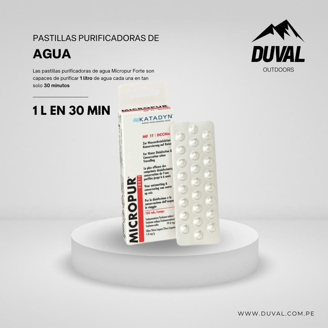 PASTILLAS PURIFICADORAS DE AGUA MICROPOUR - BLISTER 25(ptls)