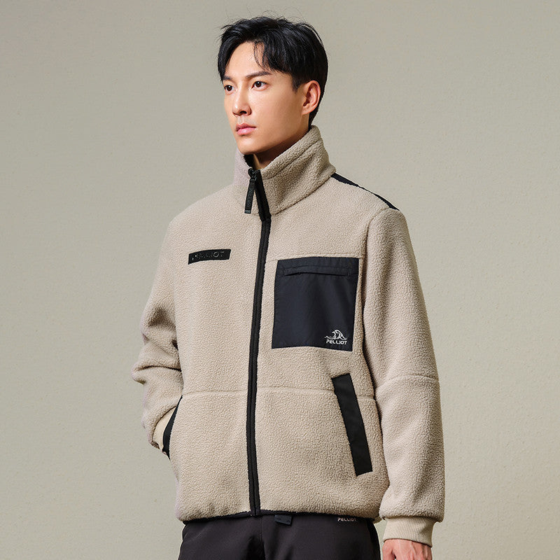 CHAQUETA TACTICA - FORRO POLAR - MASCULINO/L - PELLIOT(CREMA CON NEGRO)(segunda capa)(polares)