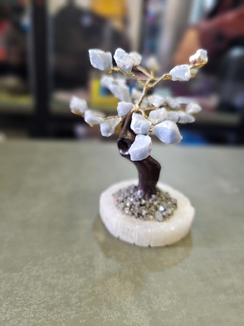 ADORNO ÁRBOL DE LA VIDA ALQUIMIA DIVINA - LA PIRITA ES SÍMBOLO DE TRANSFORMACIÓN Y LAS PIEDRAS, DEL EQUILIBRIO - 14.CM