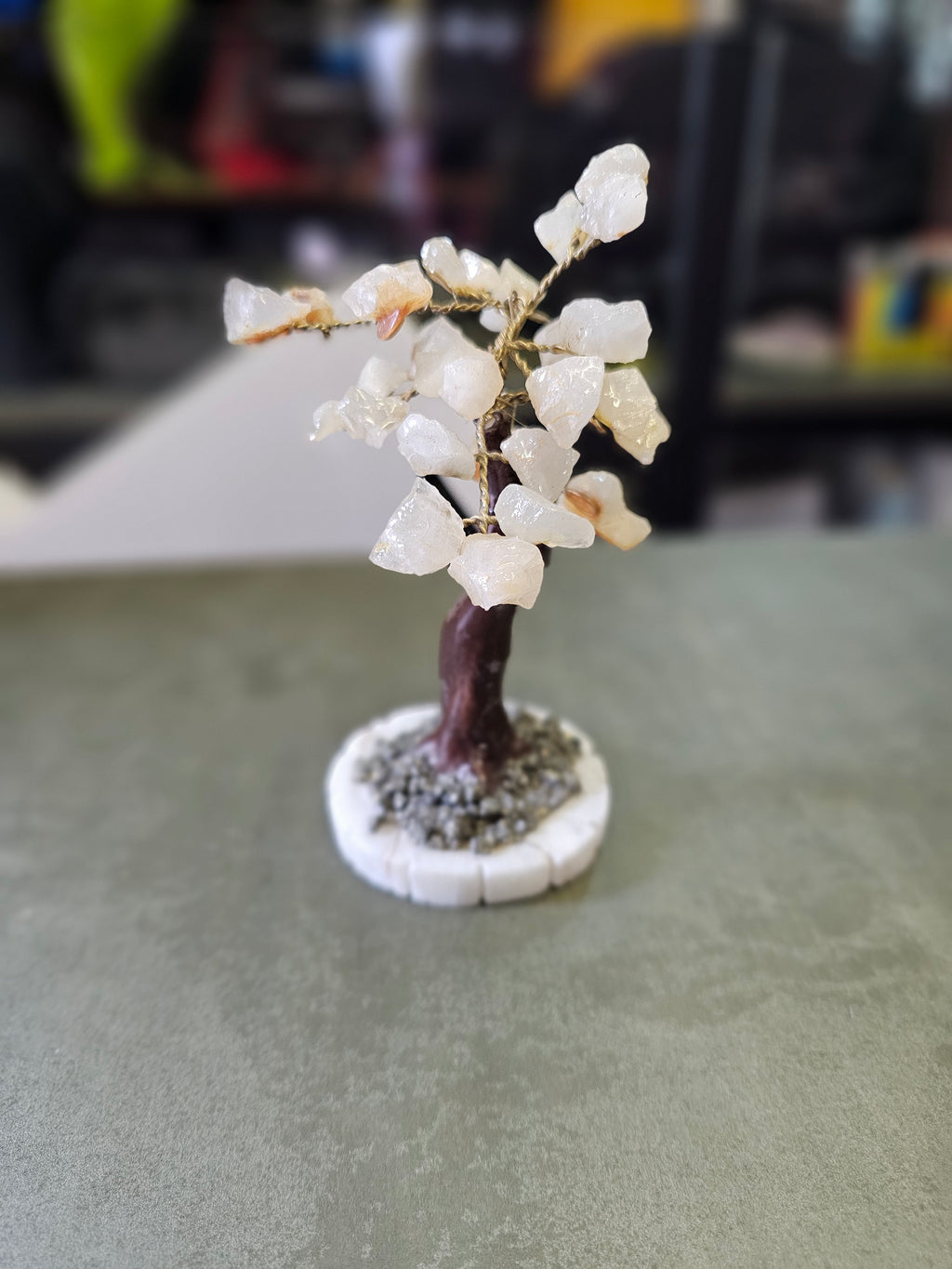 ADORNO ÁRBOL DE LA VIDA ALQUIMIA DIVINA - LA PIRITA ES SÍMBOLO DE TRANSFORMACIÓN Y LAS PIEDRAS, DEL EQUILIBRIO - 14.CM