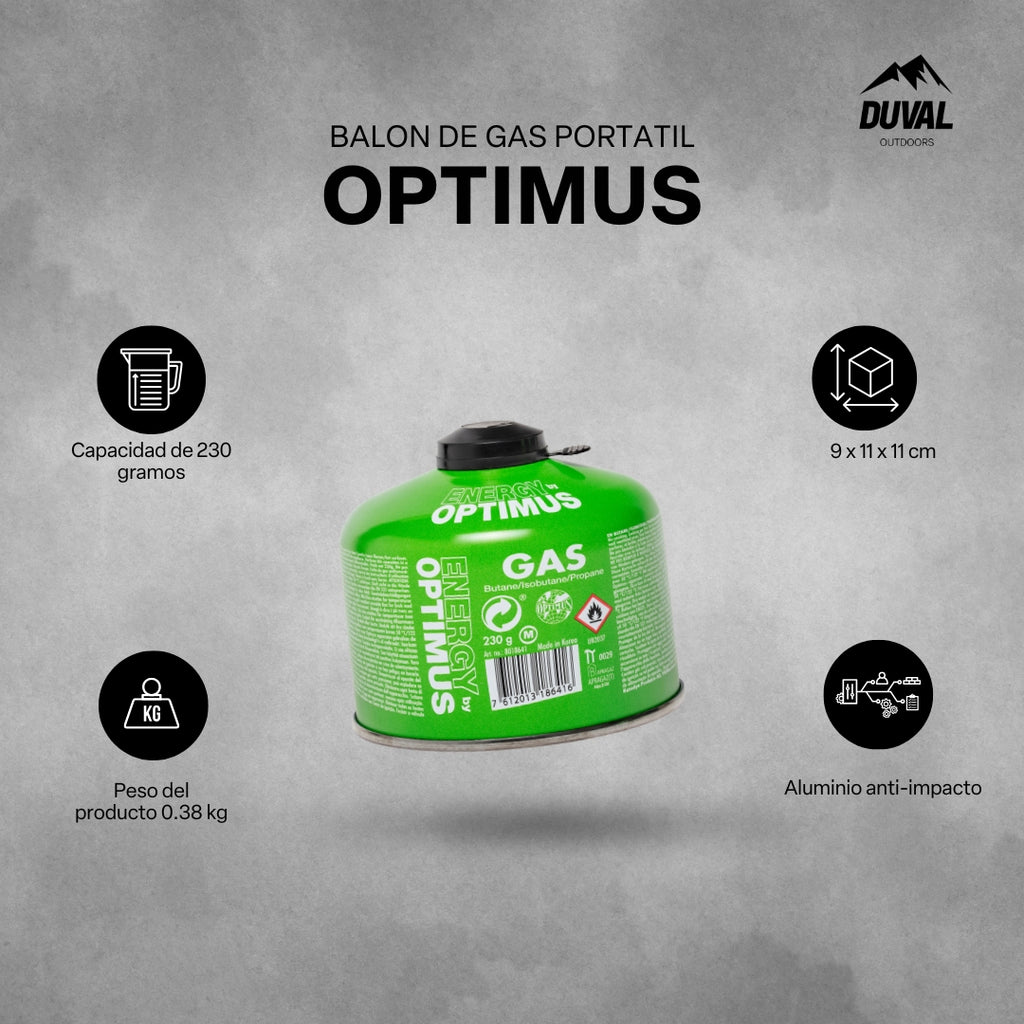 BALON DE GAS PORTATIL 230 GR OPTIMUS