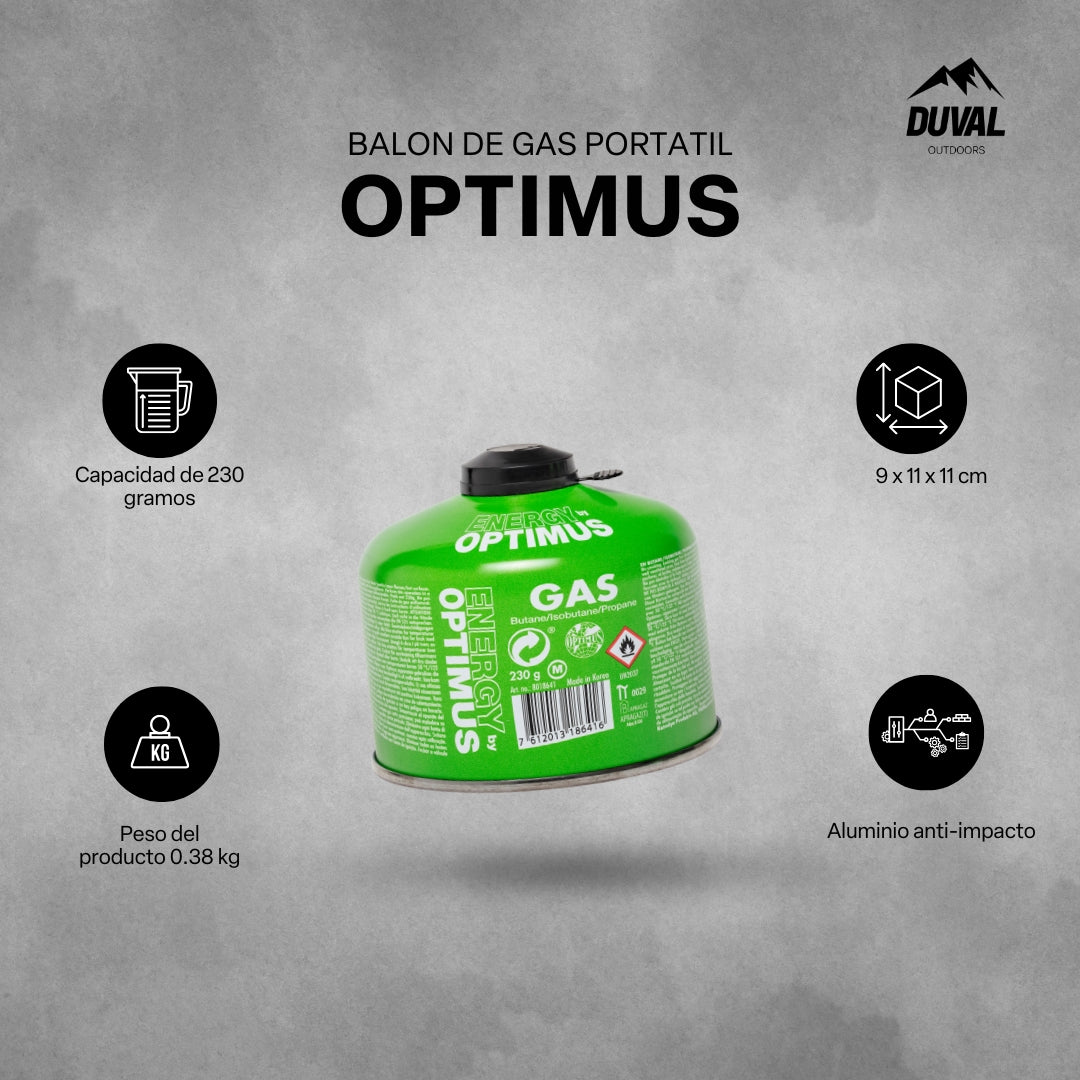 BALON DE GAS PORTATIL 230 GR OPTIMUS