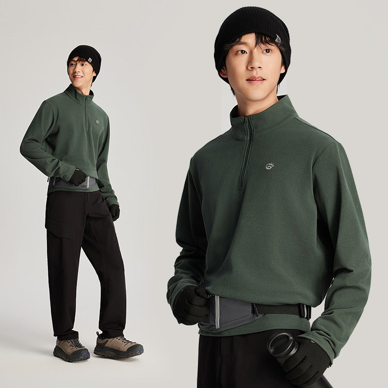 POLAR PARA EXTERIORES - SEMI CIERRE - MASCULINO VERDE BOSQUE - TECTOP