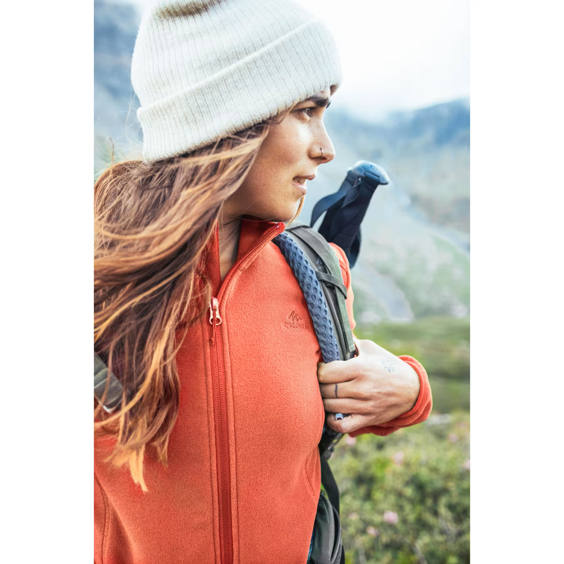 POLAR PARA TREKING MH120 - CIERRE COMPLETO - QUECHUA