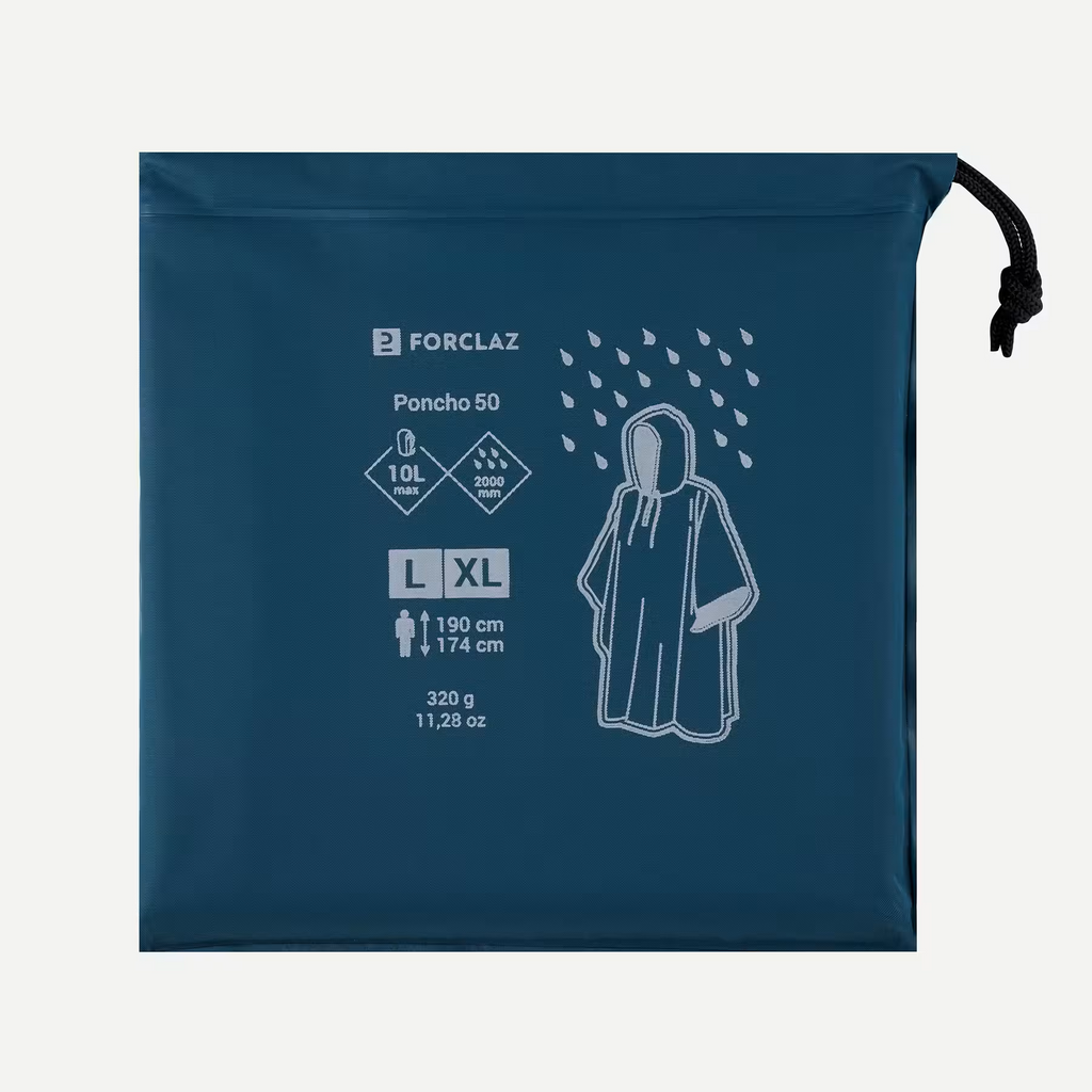 Poncho impermeable de montaña y trekking 10L Adulto Forclaz MT50x|